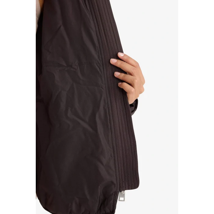 Defacto F2086AXBN530 Kahve Su Geçirmez Regular Fit Kapitoneli Fermuarlı Mont