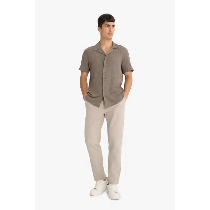 Defacto F3269AXKH475 Haki Jogger Fit Beli Bağcıklı Lastikli Cepli Pamuklu Dokulu Pantolon