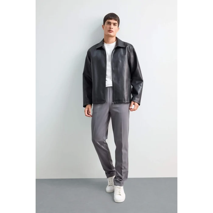 Defacto A9943AXGR311 Gri Beli Bağcıklı Lastikli Cepli Jogger Fit Her Yöne Esneyen Yumuşak Tuşe Pantolon