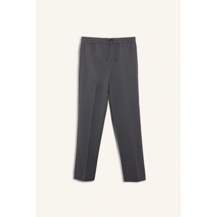 Defacto A9943AXGR311 Gri Beli Bağcıklı Lastikli Cepli Jogger Fit Her Yöne Esneyen Yumuşak Tuşe Pantolon