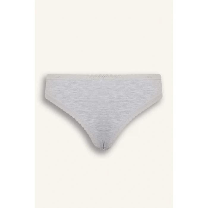 Defacto F2190AXGR93 Gri Dantel Detaylı 3lü Brazilian Külot