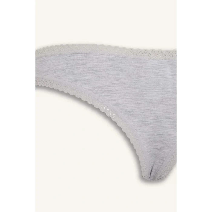 Defacto F2190AXGR93 Gri Dantel Detaylı 3lü Brazilian Külot
