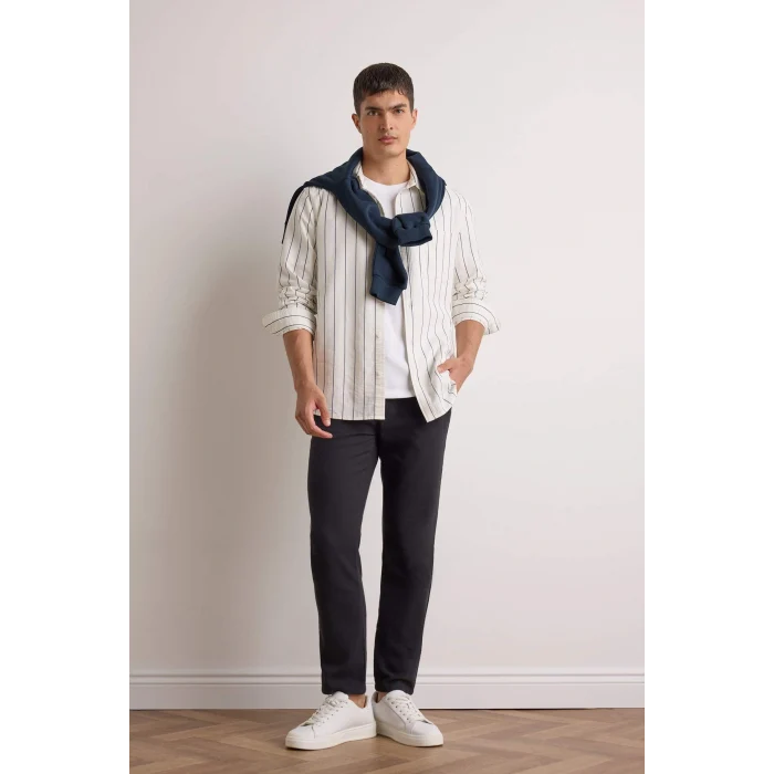 Defacto F3269AXNV86 Lacivert Jogger Fit Beli Bağcıklı Lastikli Cepli Pamuklu Dokulu Pantolon