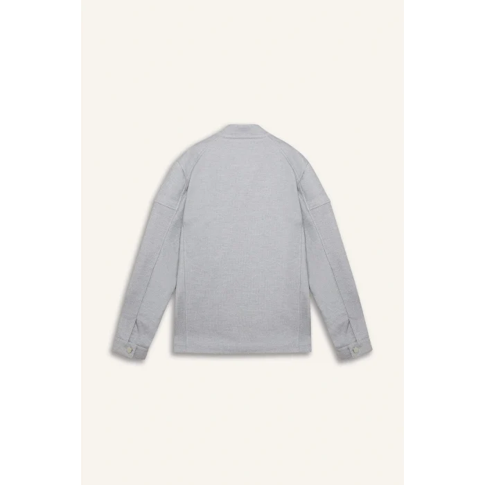 Defacto D7534AXGR221 Gri Slim Fit Dar Kesim Dik Yaka Astarlı Fermuarlı Cepli Mevsimlik Baharlık Mont