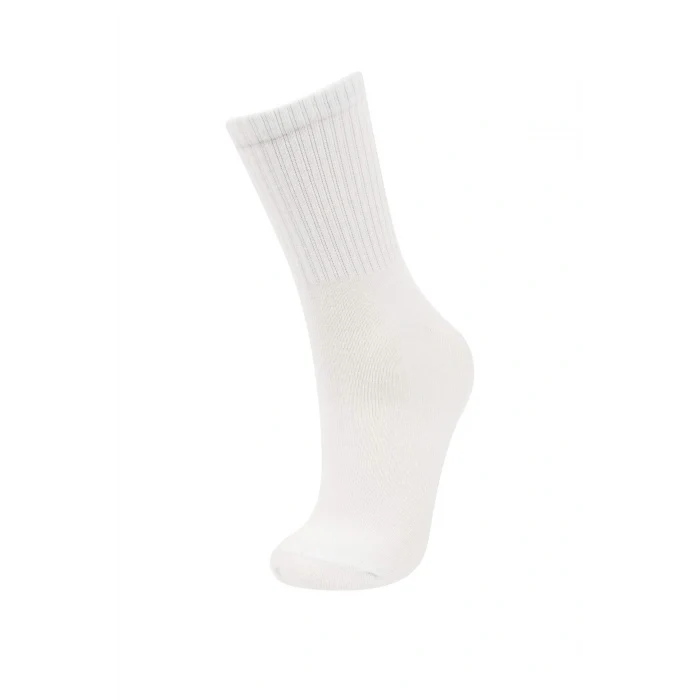 Defacto C6458AXWT1 Beyaz Kadın 5li Pamuklu Uzun Çorap