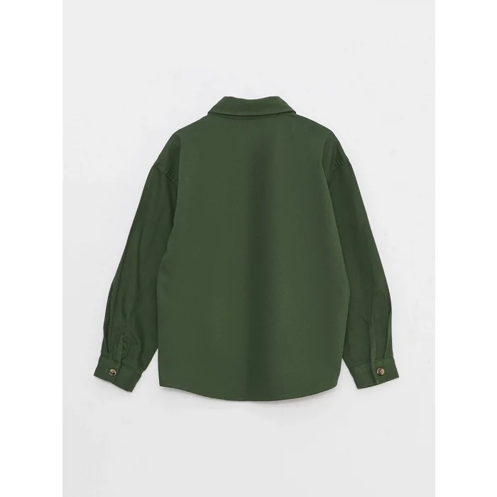 LCW Kids Yeşil Rahat Kalıp Kapüşonlu Gabardin Erkek Çocuk Gömlek