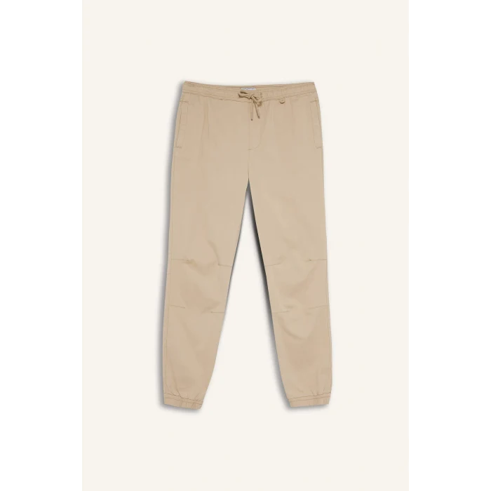Defacto F4680AXBG206 Bej Jogger Fit Beli Bağcıklı Üç Cepli Pantolon