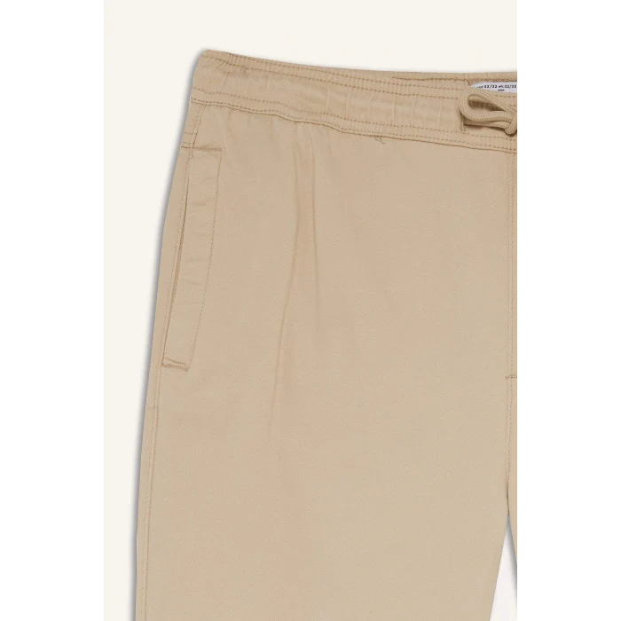 Defacto F4680AXBG206 Bej Jogger Fit Beli Bağcıklı Üç Cepli Pantolon