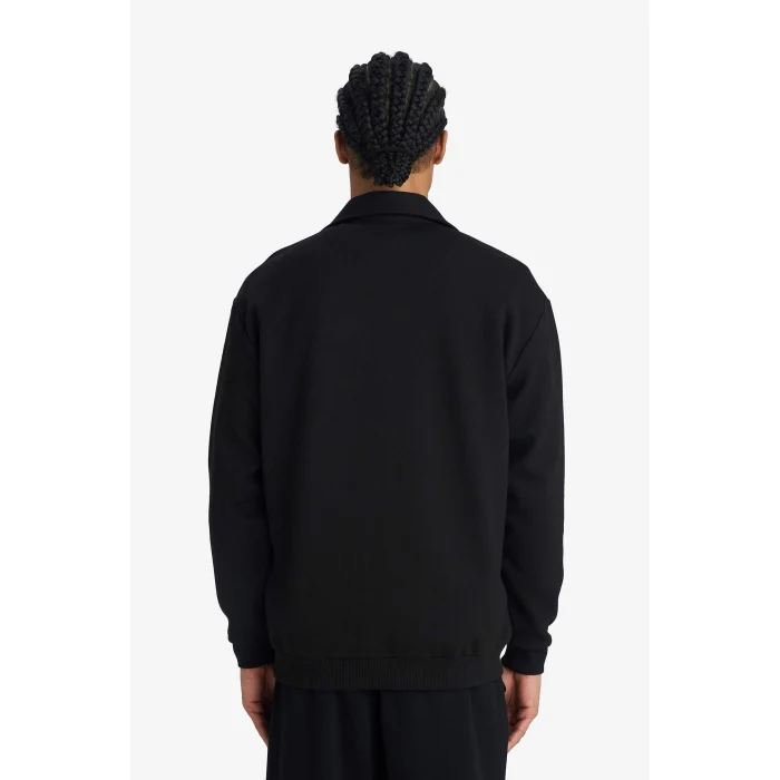 Defacto F5859AXBK81 Siyah NBA Chicago Bulls Relax Fit Polo Yaka Jakarlı Sweatshirt