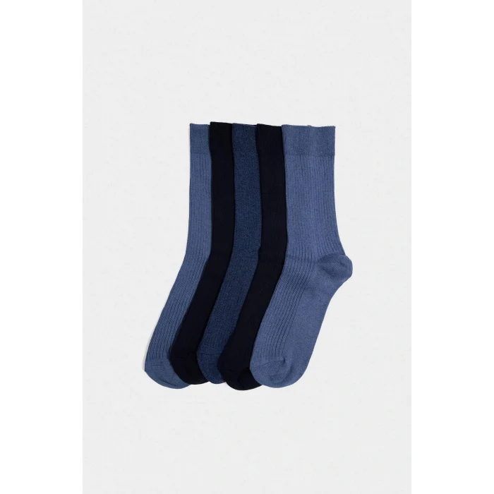Defacto G6519AXNV2 Lacivert Erkek 5li Pamuklu Uzun Çorap