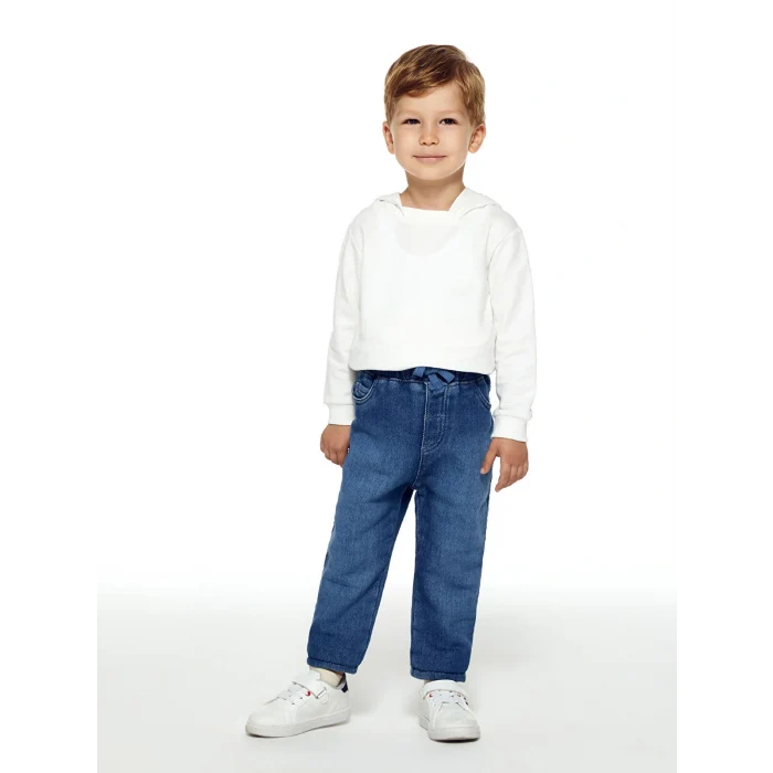 LCW baby İndigo Beli Lastikli Erkek Bebek Jean Pantolon