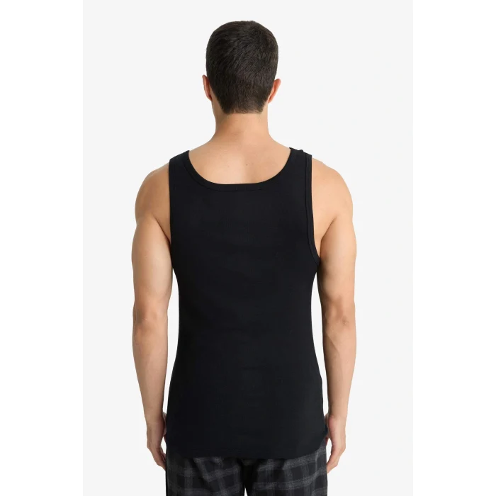 Defacto Y9056AZBK27 Siyah Slim Fit Dar Kesim Ribana 2li Atlet