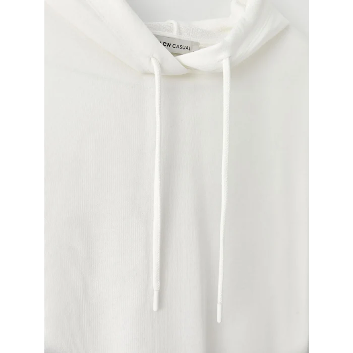 LCW Vision Ekru Kapüşonlu Baskılı Uzun Kollu Kadın Sweatshirt