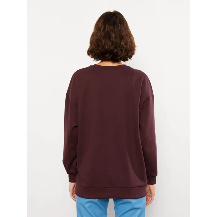 LCW Vision Mürdüm Bisiklet Yaka Baskılı Uzun Kollu Kadın Sweatshirt