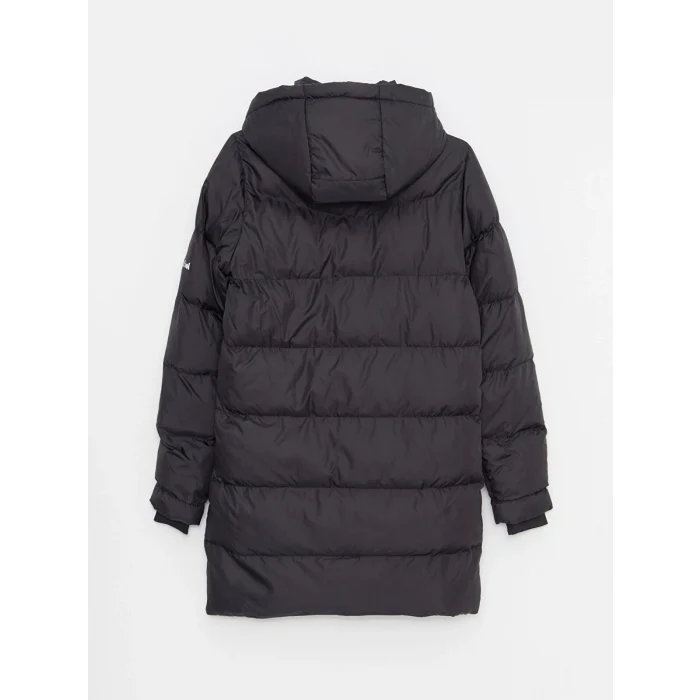 XSIDE Siyah Kadın Kapüşonlu Düz Şişme Mont