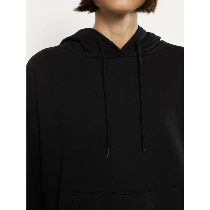 LCW Vision Siyah Kapüşonlu Düz Uzun Kollu Kadın Sweatshirt