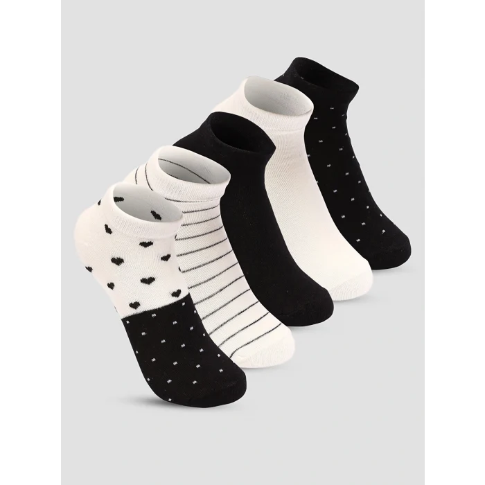 LCW DREAM Ekru Desenli Kadın Patik Çorap 5li