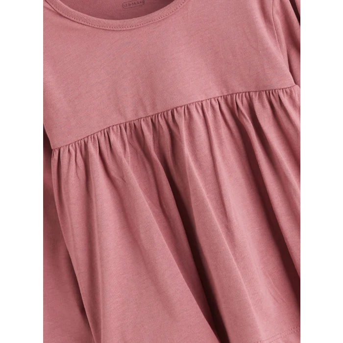 LCW baby Pembe Fırfırlı Kız Bebek Bluz ve Tayt