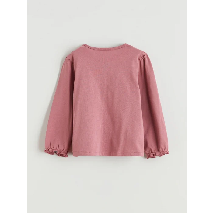 LCW baby Pembe Fırfırlı Kız Bebek Bluz ve Tayt