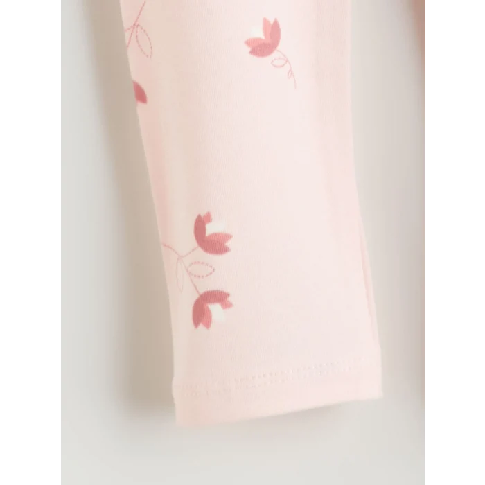 LCW baby Pembe Fırfırlı Kız Bebek Bluz ve Tayt