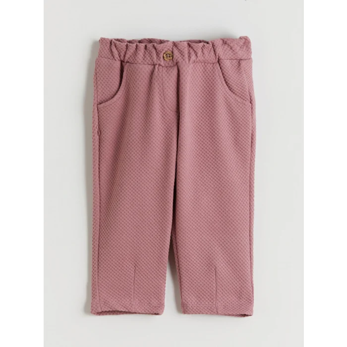 LCW baby Ekru Bebe Yaka Kız Bebek Bluz ve Pantolon