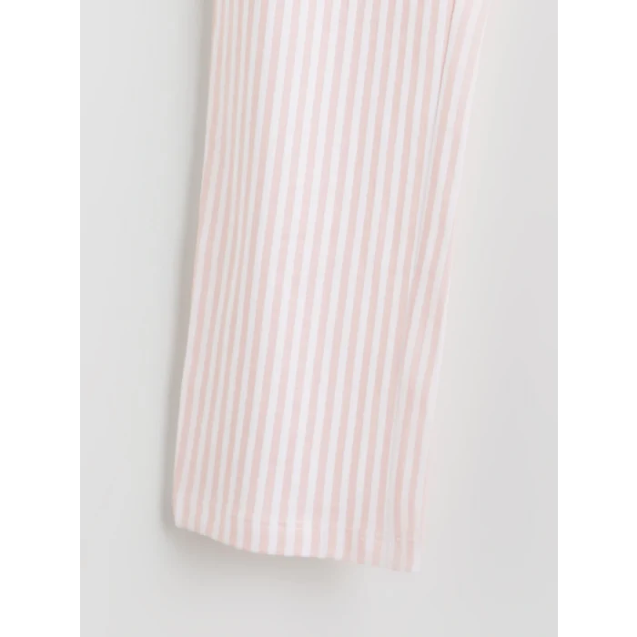 LCW Kids Beyaz Gömlek Yaka Kız Çocuk Pijama Takımı