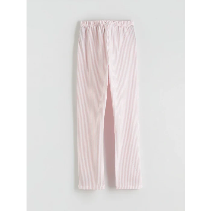 LCW Kids Beyaz Gömlek Yaka Kız Çocuk Pijama Takımı