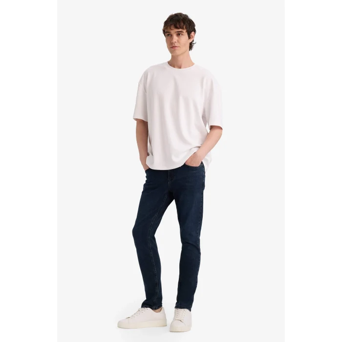 Defacto B3620AXNM83 İndigo Carlo Skinny Fit Ekstra Dar Kalıp Normal Bel Ekstra Dar Paça Jean Pantolon