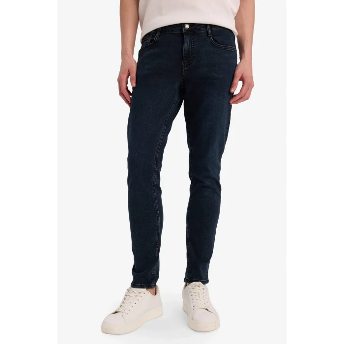Defacto B3620AXNM83 İndigo Carlo Skinny Fit Ekstra Dar Kalıp Normal Bel Ekstra Dar Paça Jean Pantolon