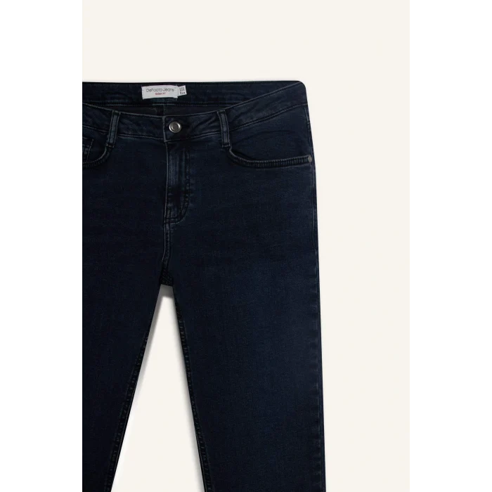 Defacto B3620AXNM83 İndigo Carlo Skinny Fit Ekstra Dar Kalıp Normal Bel Ekstra Dar Paça Jean Pantolon