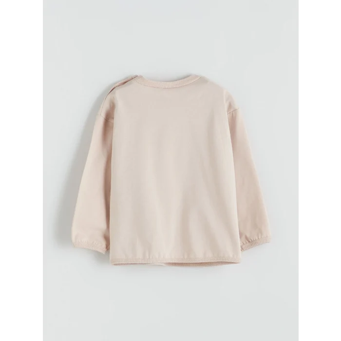 LCW baby Bej Bisiklet Yaka Erkek Bebek Sweatshirt ve Eşofman Alt