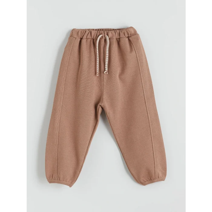 LCW baby Bej Bisiklet Yaka Erkek Bebek Sweatshirt ve Eşofman Alt