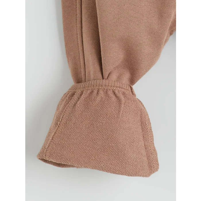 LCW baby Bej Bisiklet Yaka Erkek Bebek Sweatshirt ve Eşofman Alt