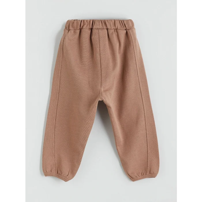 LCW baby Bej Bisiklet Yaka Erkek Bebek Sweatshirt ve Eşofman Alt