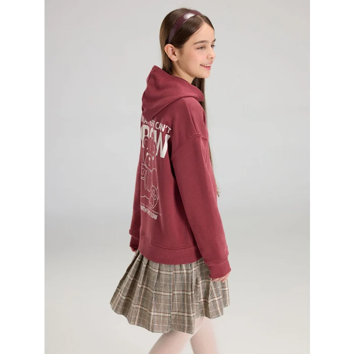 LCW Kids Pembe Kapüşonlu Kız Çocuk Elbise