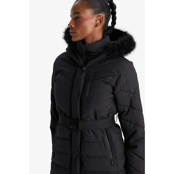 Defacto C8505AXBK81 Siyah Su İtici Regular Fit Kapüşonlu Parka Mont