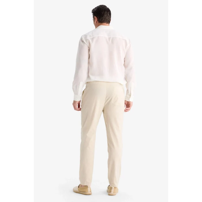 Defacto Z6475AZBG766 Bej %100 Pamuk Jogger Fit Beli Bağcıklı Lastikli Dar Paça Cepli Pantolon