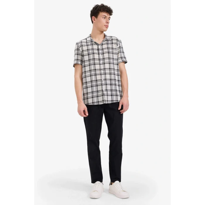 Defacto Z6475AZBK81 Siyah %100 Pamuk Jogger Fit Beli Bağcıklı Lastikli Dar Paça Cepli Pantolon