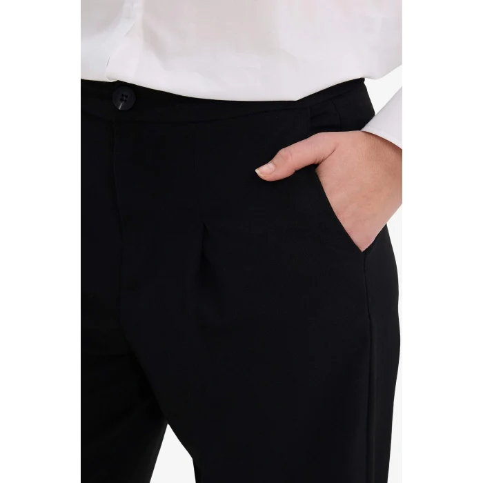 Defacto G3822AXBK81 Siyah Wide Leg Çift Cepli Yüksek Bel Geniş Paça Pantolon