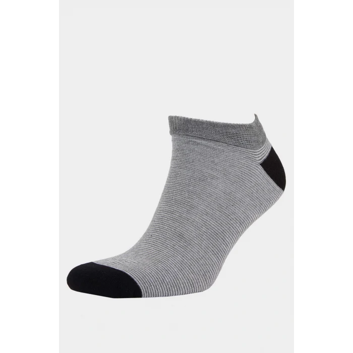 Defacto F5269AXKR1 Çok Renkli Erkek Çizgili Dikişsiz 5li Bambu Patik Çorap