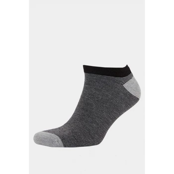 Defacto F5269AXKR1 Çok Renkli Erkek Çizgili Dikişsiz 5li Bambu Patik Çorap