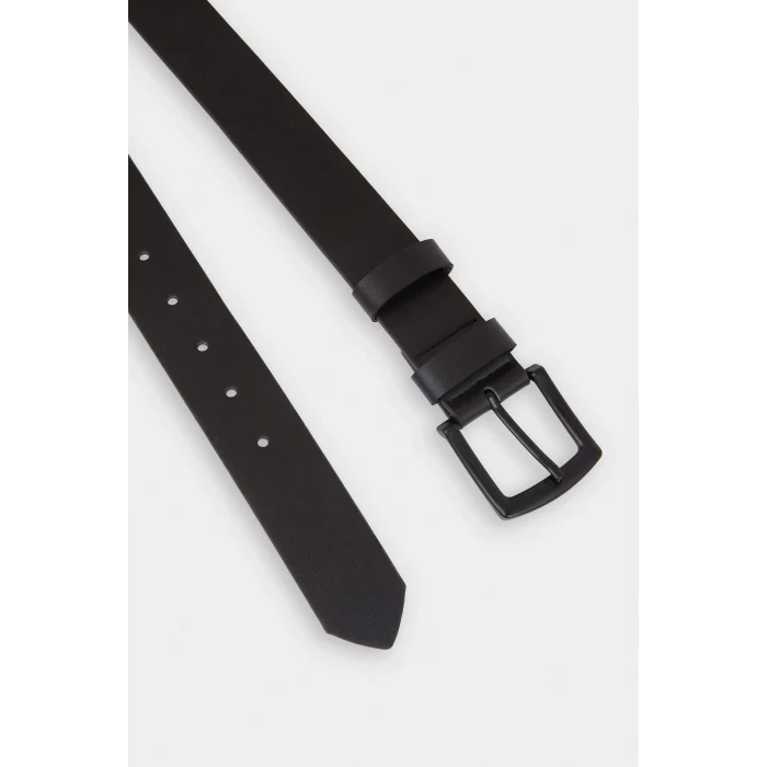 Defacto F6806AXBK27 Siyah Erkek Dikdörtgen Toka Suni Deri Günlük Kemer