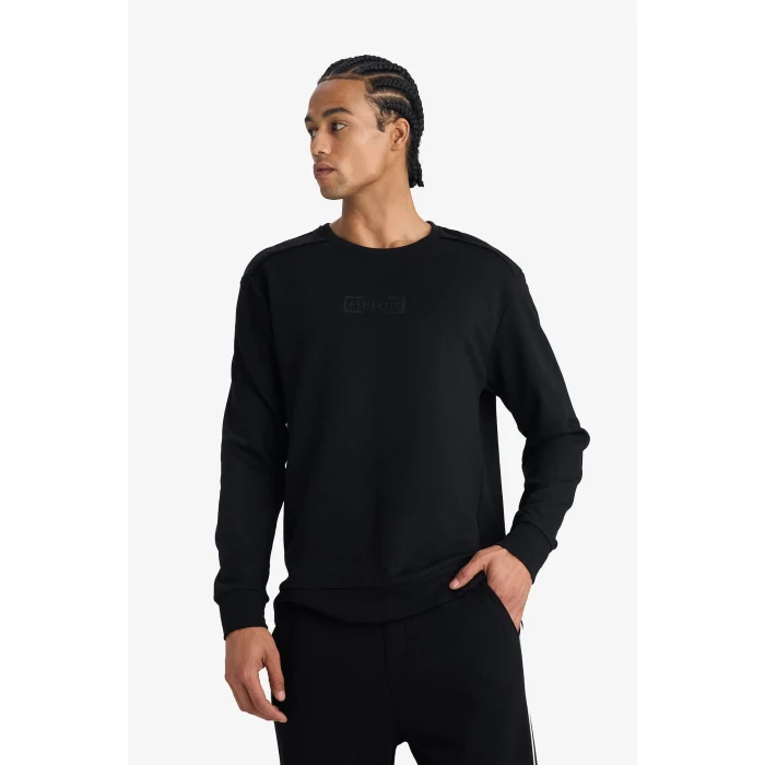 Defacto G6395AXBK81 Siyah Standart Fit Bisiklet Yaka Modal Sweatshirt