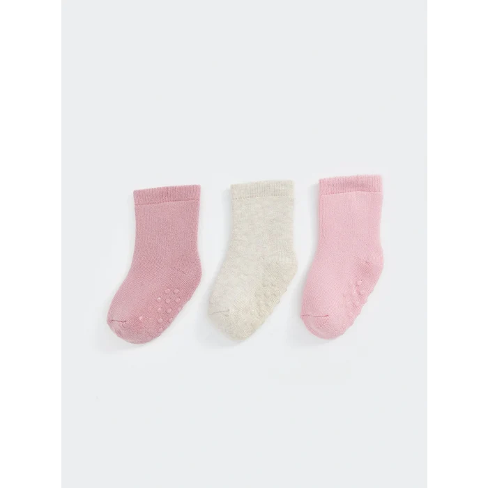 LCW baby Pembe Basic Kız Bebek Soket Çorap 3lü