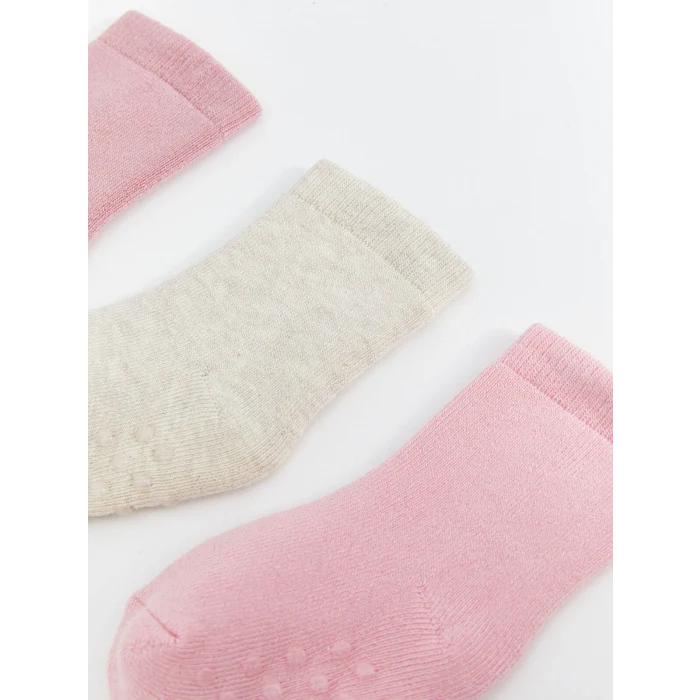LCW baby Pembe Basic Kız Bebek Soket Çorap 3lü