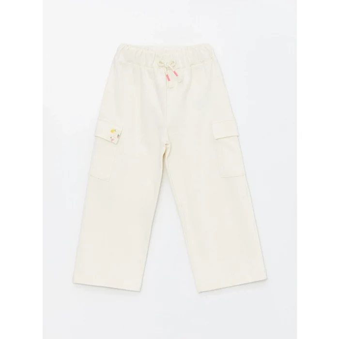 LCW Kids Bej Beli Lastikli Kız Bebek Eşofman Alt