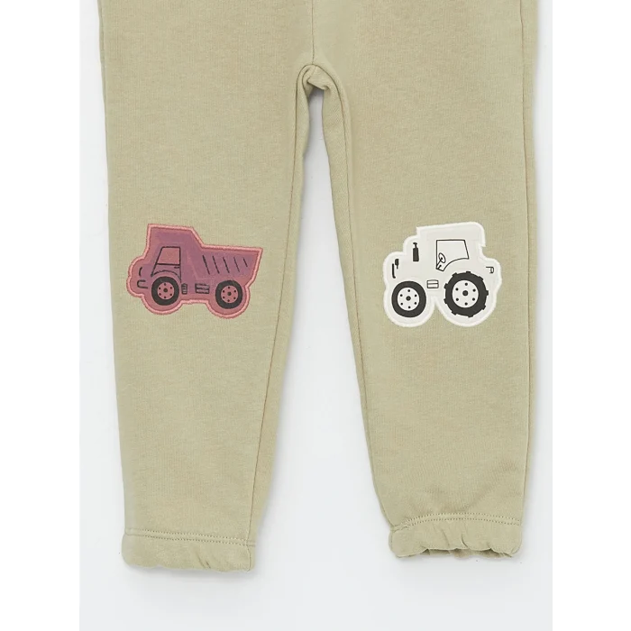 LCW Kids Yeşil Beli Lastikli Nakışlı Erkek Bebek Jogger Eşofman Altı