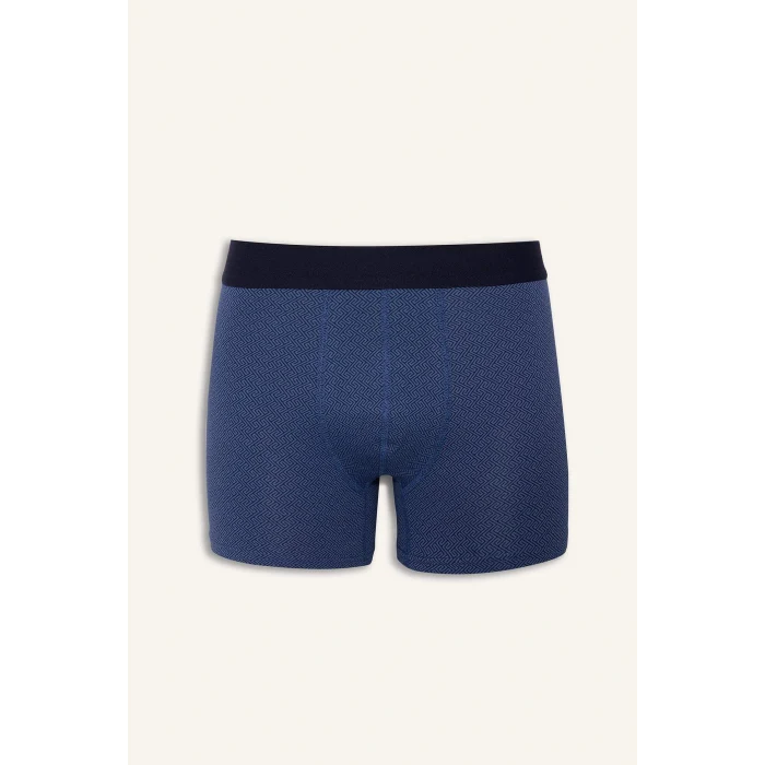 Defacto B7793AXNV135 Lacivert Regular Fit Etnik Desenli 3lü Boxer
