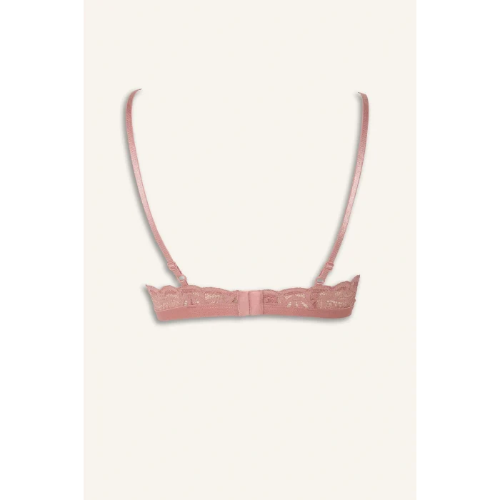 Defacto F5037AXBR86 Bordo Dantelli Simli Kapsız Pedsiz Balensiz Triangle Bra