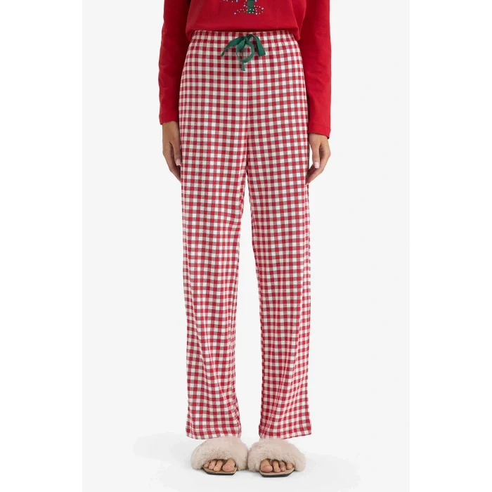 Defacto G0232AXRD256 Kırmızı Yılbaşı Temalı Regular Fit Uzun Kollu Üst Uzun Alt